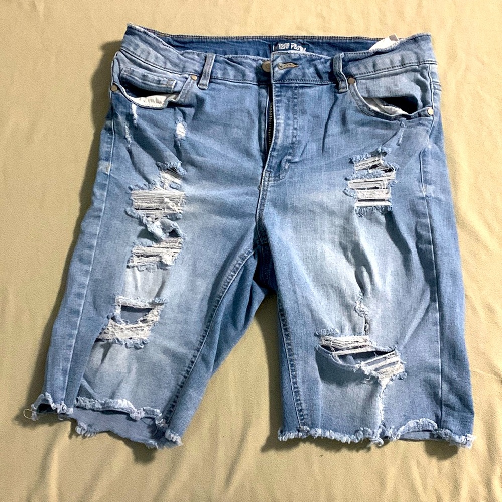 Ripped Denim Shorts